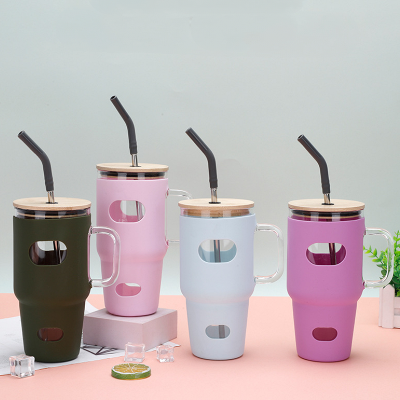 32oz Portable Silicone Glass B - Outdoor Sport Glass Water Bottle ulasan dan harga