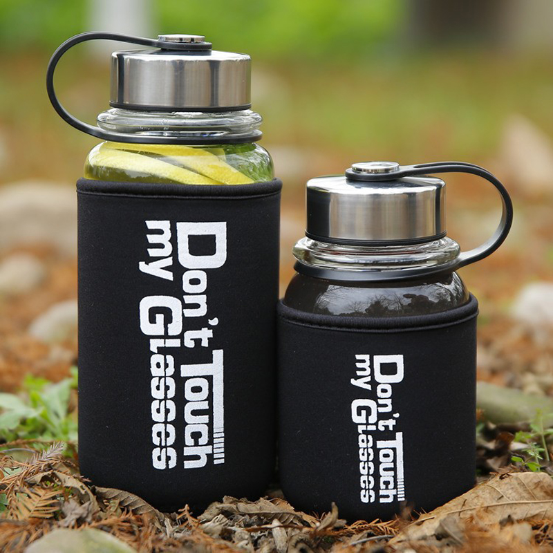 Portable 1000ml Glass Sports W - Outdoor Sport Glass Water Bottle ulasan dan harga