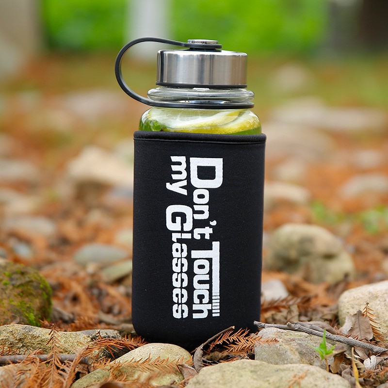 Portable 1000ml Glass Sports W - Outdoor Sport Glass Water Bottle ulasan dan harga