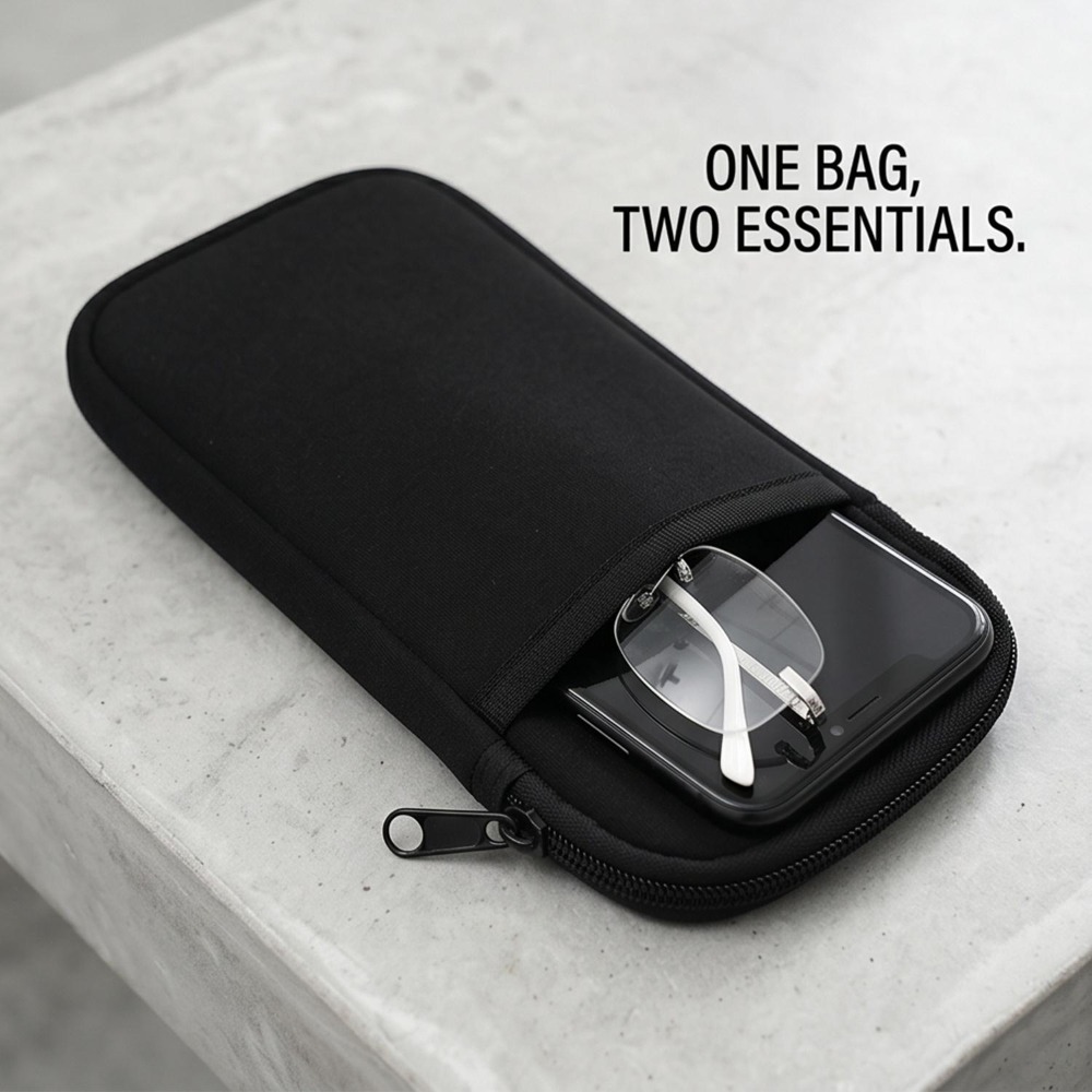 Nylon Fabric Phone /Glasses Zi - Outdoor Sport Bag ulasan dan harga