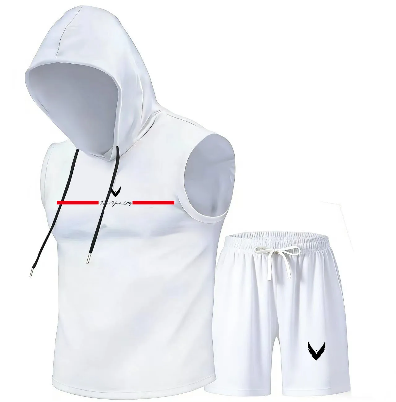 Men's hooded vest set sleevele - Outdoor Sports Leisure ulasan dan harga